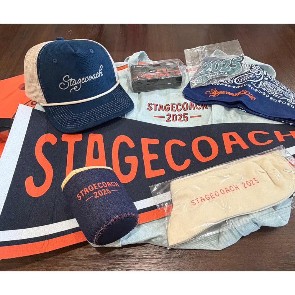 Stagecoach 2025 Festival VIP Merch Bundle Hat Patch Bandana Socks Koozie Bag